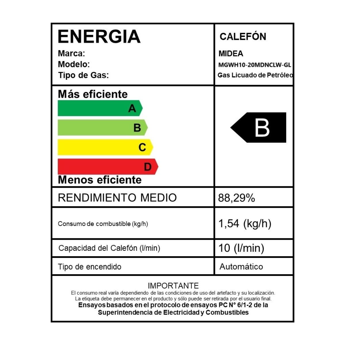Calefont 10 Lts MIDEA Tiro Natural - Imagen 10
