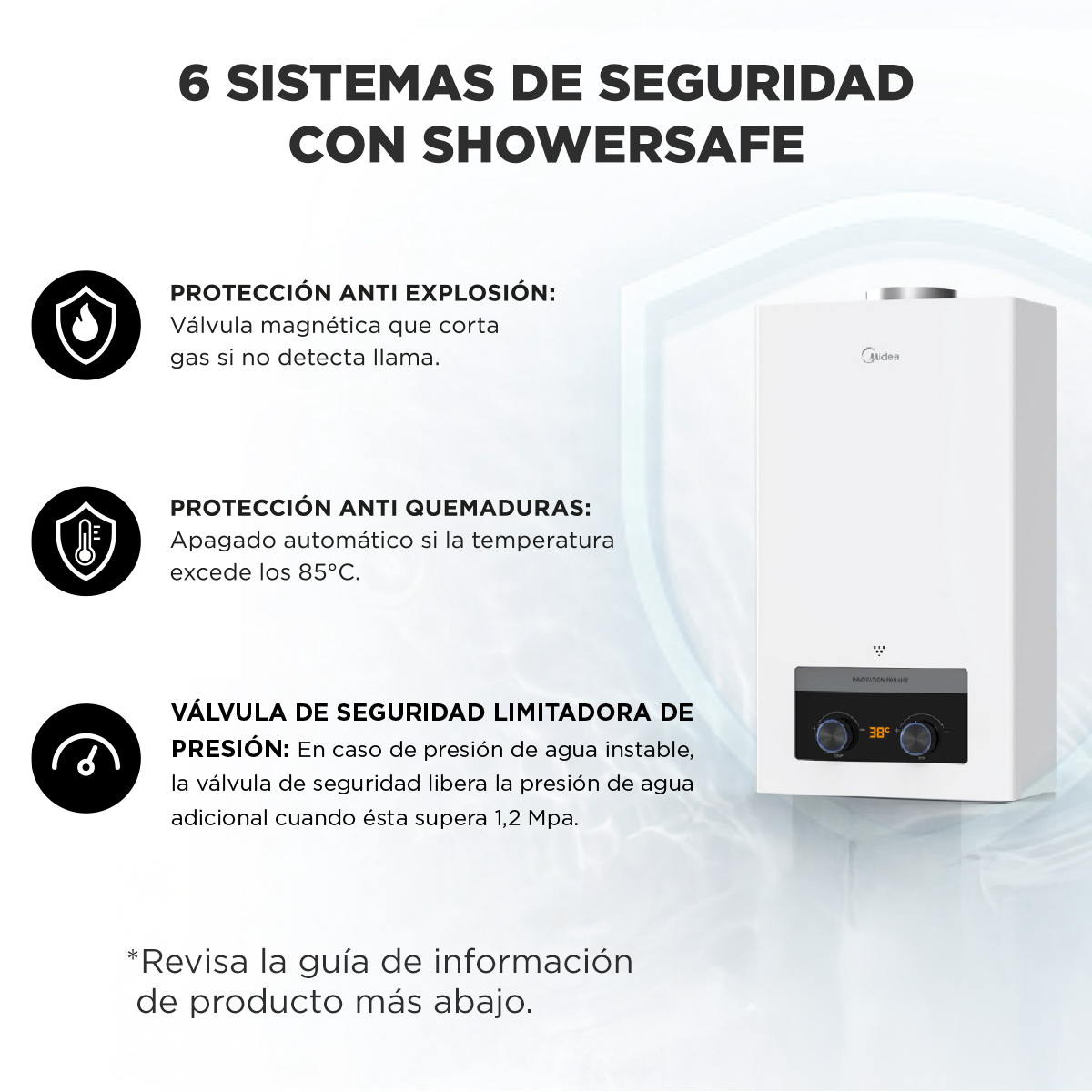 Calefont 10 Lts MIDEA Tiro Natural - Imagen 4
